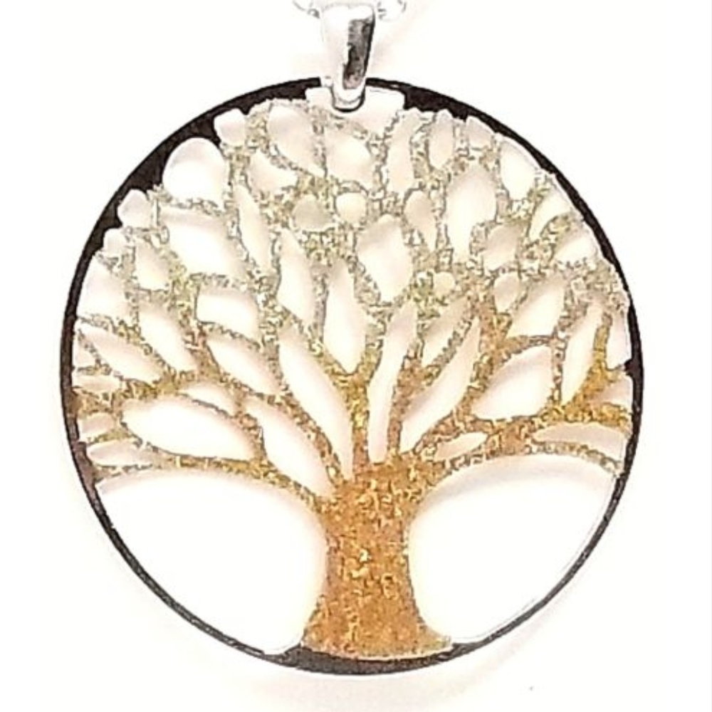 sterling silver pendant stardust tree of life